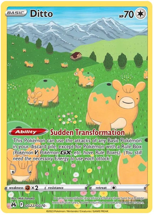 Ditto GG22/GG70 GGH Pokemon Card (SWSH Crown Zenith GG)