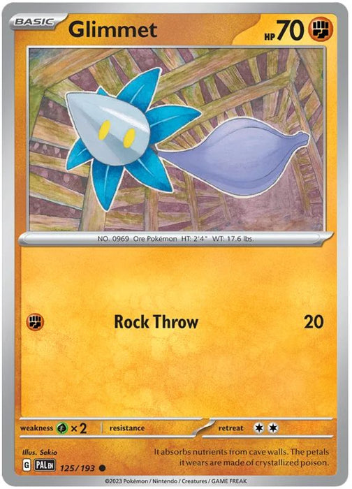 Glimmet 125/193 Common Reverse Holo Pokemon Card (SV2 Paldea Evolved)