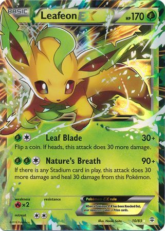 Leafeon EX 10/83 Pokemon Card Rare Holo (Generations)