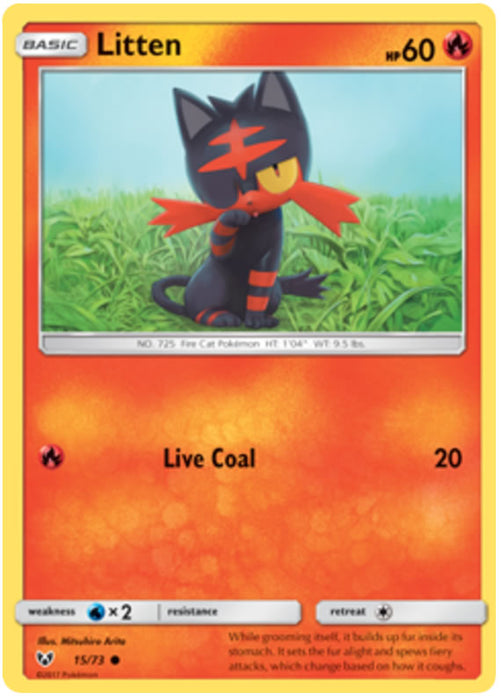 Litten 15/73 Common Pokemon Card (Shining Legends)