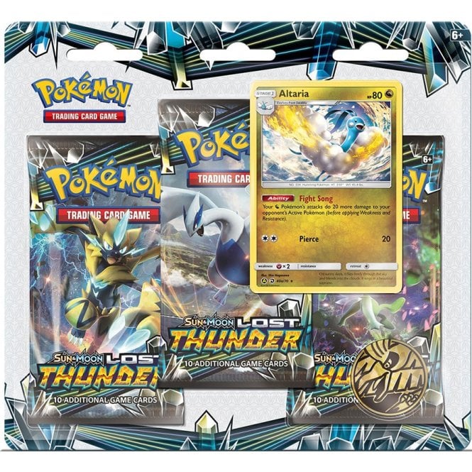Pokemon SM Lost Thunder 3 Pack Blisters Altaria and Alolan Exeggutor (Twin Pack)