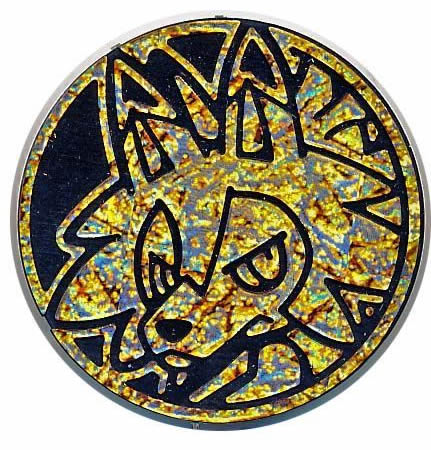 Official Pokemon Coin - Lycanroc Sparkling Gold Coin