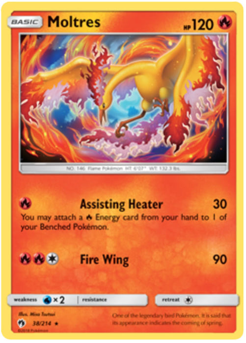 Moltres 38/214 Rare Pokemon Card (Lost Thunder)