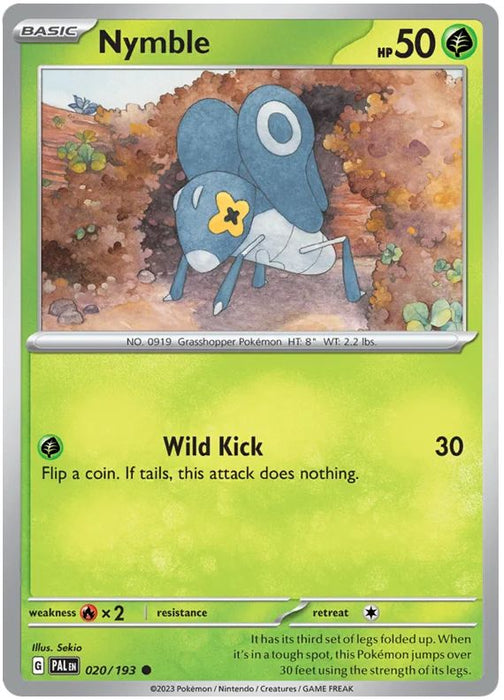Nymble 020/193 Common Pokemon Card (SV2 Paldea Evolved)