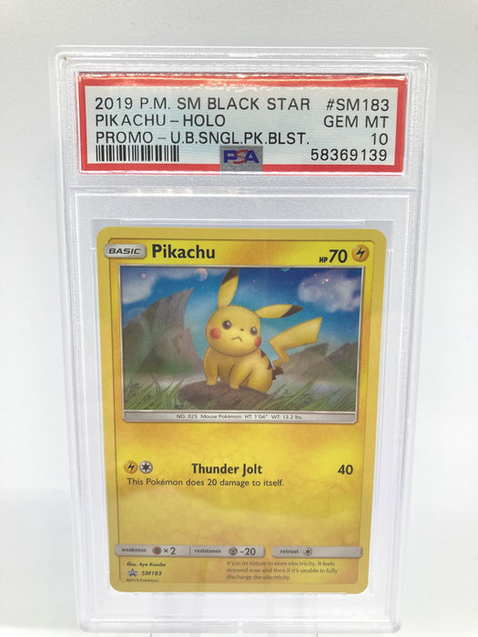 Pikachu SM183 PSA 10 Gem Mint Graded Pokemon Card