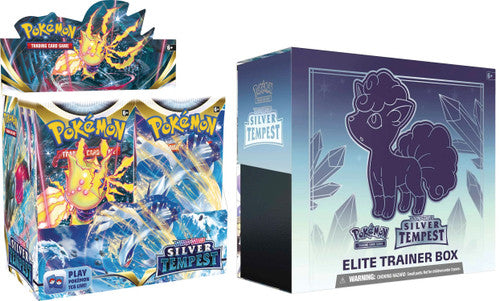 Pokemon Sword & Shield Silver Tempest Booster Box + Elite Trainer Box Combo Bundle