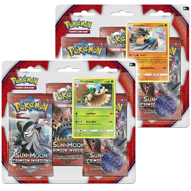 Pokemon Sun & Moon Crimson Invasion 3 Pack Blister (Twin Pack)