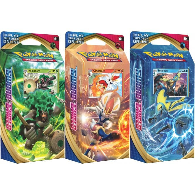 Pokemon Sword & Shield Theme Deck Triple Pack (Rillaboom, Cinderace, Inteleon)