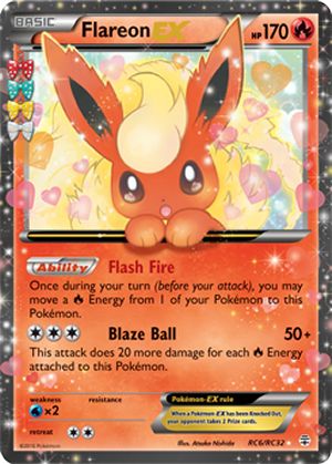 Flareon EX RC6/RC32 Rare Holo EX Pokemon Card (Generations RC)