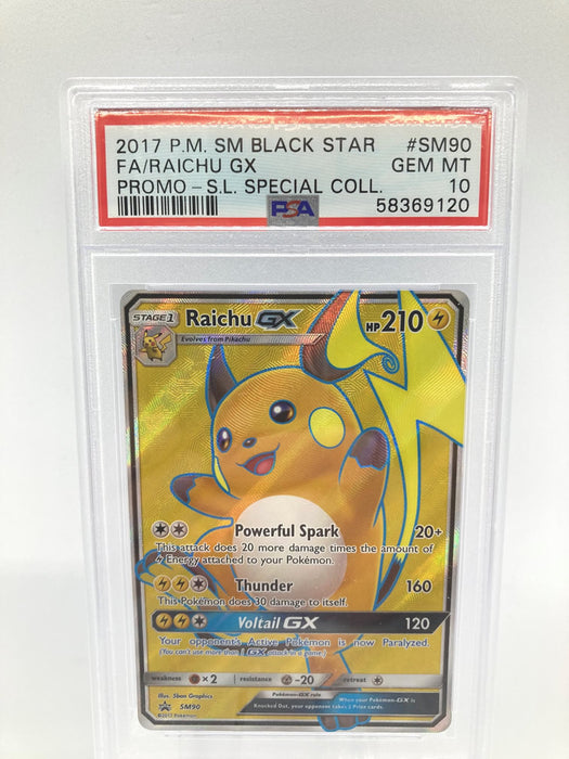 Raichu GX SM90 PSA 10 Gem Mint Graded Pokemon Card