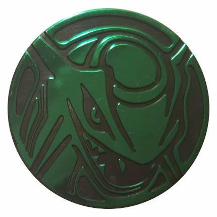 Official Pokemon Coin - Rayquaza Green Holo Coin