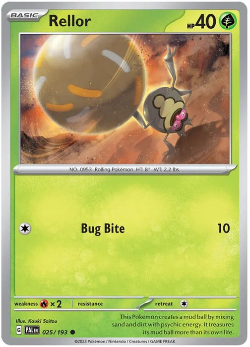 Rellor 025/193 Common Reverse Holo Pokemon Card (SV2 Paldea Evolved)