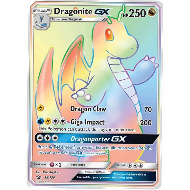 Dragonite GX SM156 Standard Size Pokemon Promo Card (Dragon Majesty)