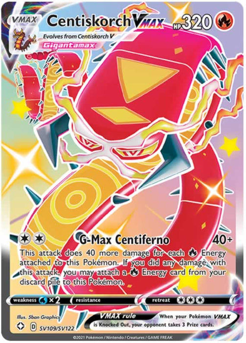 Centiskorch VMAX SV109/SV122 Shiny Rare Pokemon Card (Shining Fates)