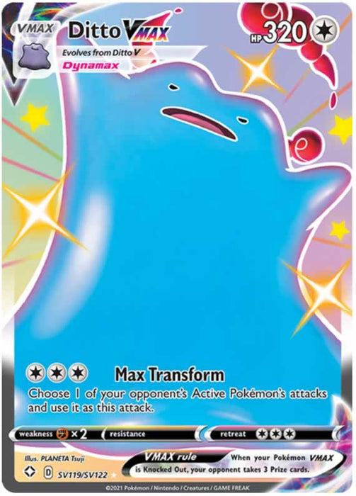 Ditto VMAX SV119/SV122 Shiny Rare Pokemon Card (Shining Fates)