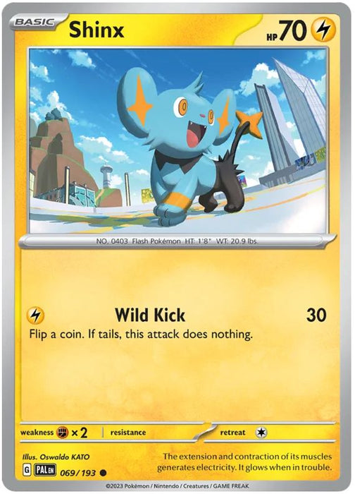 Shinx 069/193 Common Reverse Holo Pokemon Card (SV2 Paldea Evolved)
