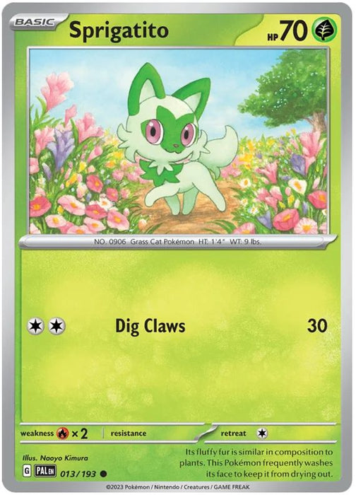 Sprigatito 013/193 Common Pokemon Card (SV2 Paldea Evolved)