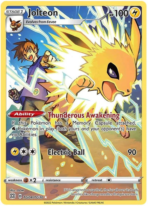 Jolteon TG04/TG30 Rare Holo Pokemon Card (SWSH Brilliant Stars)