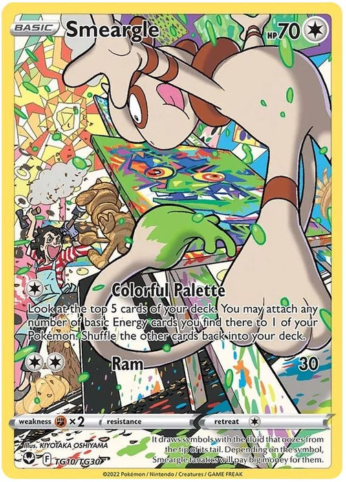 Smeargle TG10/TG30 Rare Holo Pokemon Card (Silver Tempest Trainer Gallery)