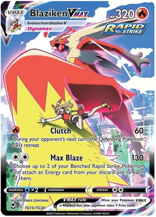 Blaziken VMAX TG15/TG30 Ultra-Rare Rare Pokemon Card (Silver Tempest Trainer Gallery)