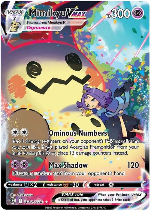 Mimikyu VMAX TG17/TG30 Ultra-Rare Pokemon Card (SWSH Brilliant Stars)