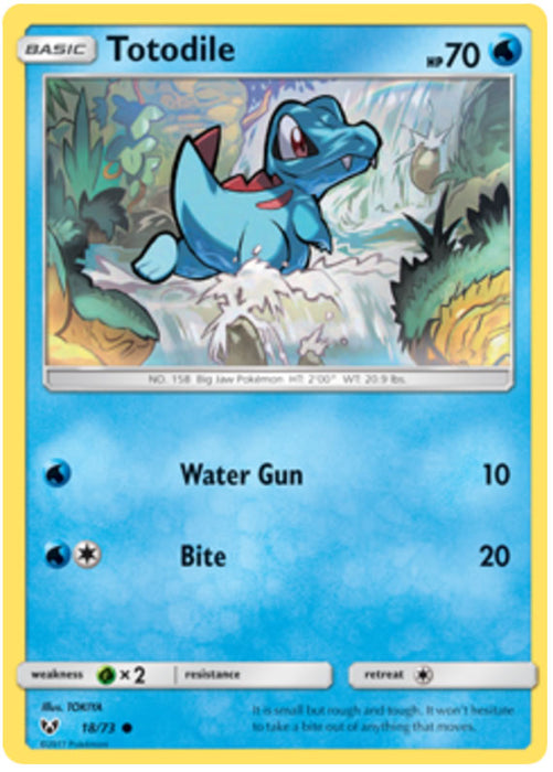 Totodile 18/73 Common Pokemon Card (Shining Legends)