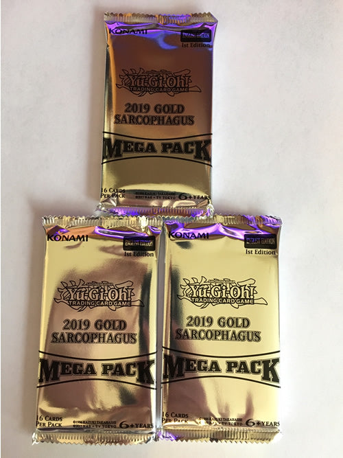 Yu-Gi-Oh! Gold Sarcophagus Mega Packs x3 (16 Additional Game Cards per pack)