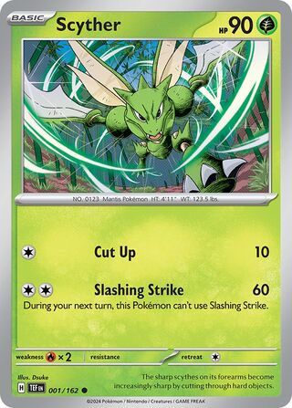 Scyther 001/162 Common Pokemon Card (SV Temporal Forces)