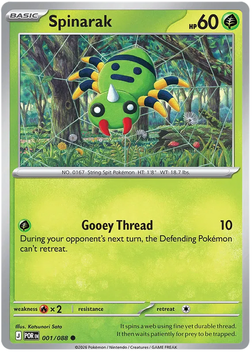 Spinarak 001/088 Pokemon Card (Mega Evolution Perfect Order)