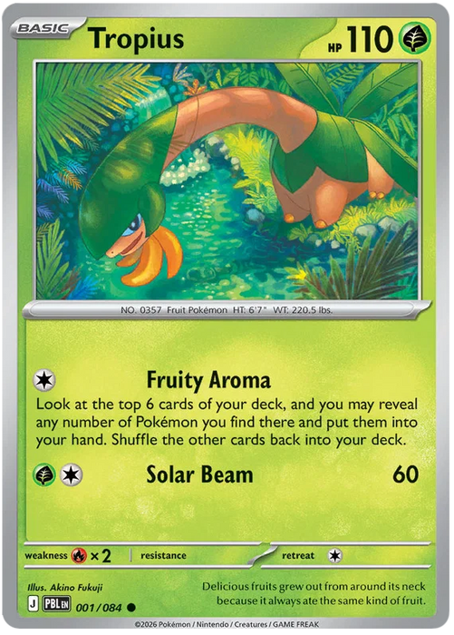 Tropius 001/084 Common Pokemon Card (Mega Evolution Pitch Black)