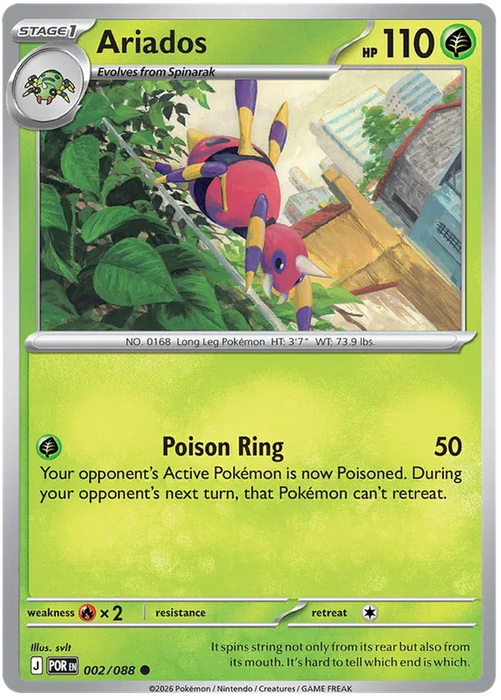 Ariados 002/088 Pokemon Card (Mega Evolution Perfect Order)