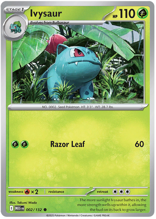 Ivysaur 002/132 Common Pokemon Card (Mega Evolution Base Set ME01)