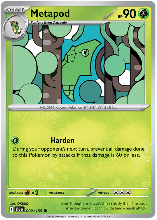 Metapod 002/159 Common Pokemon Card (Scarlet & Violet Journey Together)