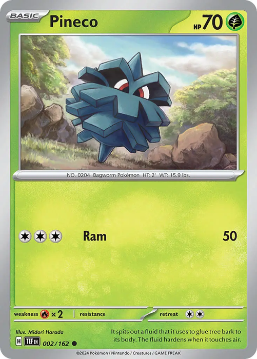 Pineco 002/162 Common Pokemon Card (SV Temporal Forces)