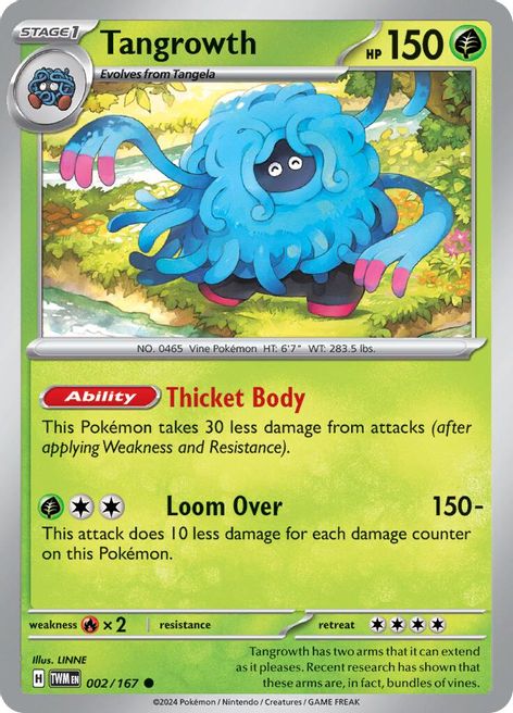 Tangrowth 002/167 Common Reverse Holo Pokemon Card (SV Twilight Masque ...