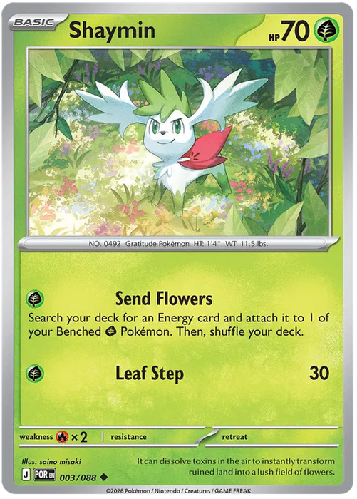 Shaymin 003/088 Pokemon Card (Mega Evolution Perfect Order)