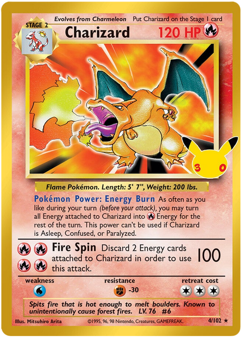 Charizard 002/030 Rare Pokemon Card (30th Anniversary Classic Collection)