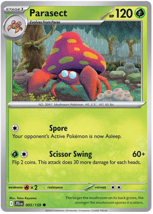 Parasect 005/159 Common Pokemon Card (Scarlet & Violet Journey Together)