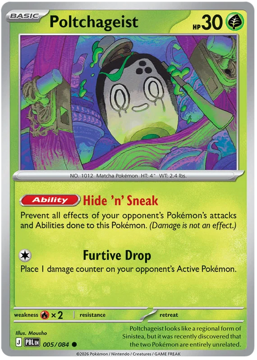 Poltchageist 005/084 Common Pokemon Card (Mega Evolution Pitch Black)