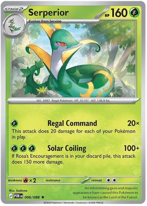 Serperior 006/088 Rare Pokemon Card (Mega Evolution Perfect Order)