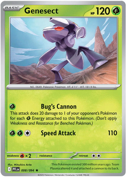 Genesect 008/094 Rare Pokemon Card (Mega Evolution Phantasmal Flames)