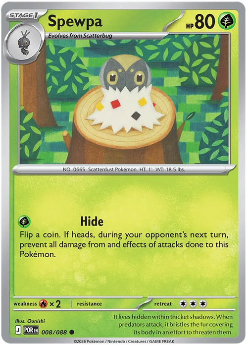 Spewpa 008/088 Pokemon Card (Mega Evolution Perfect Order)