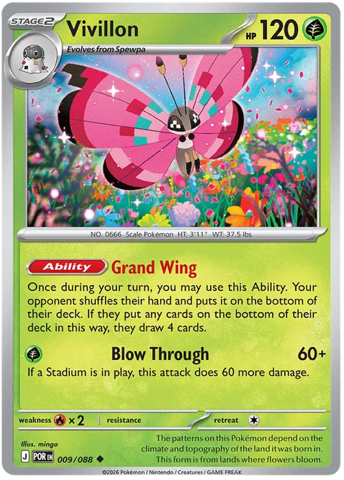 Vivillon 009/088 Pokemon Card (Mega Evolution Perfect Order)