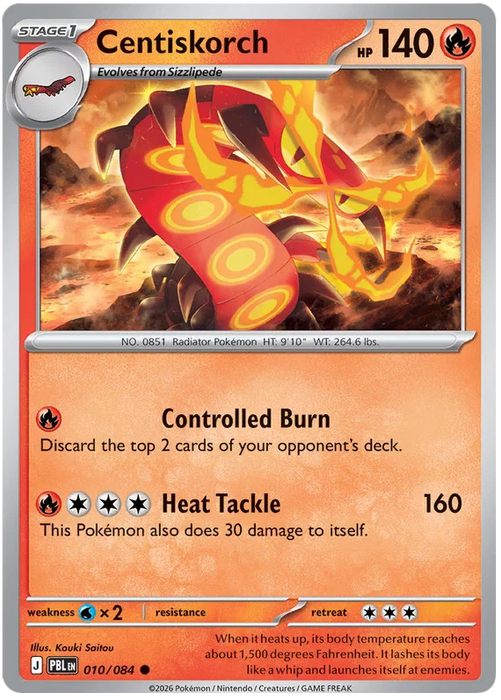 Centiskorch 010/084 Common Pokemon Card (Mega Evolution Pitch Black)