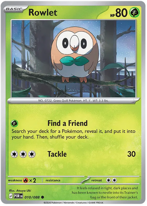 Rowlet 010/088 Pokemon Card (Mega Evolution Perfect Order)
