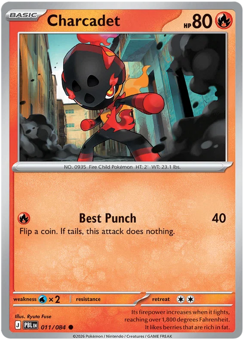 Charcadet 011/084 Common Pokemon Card (Mega Evolution Pitch Black)