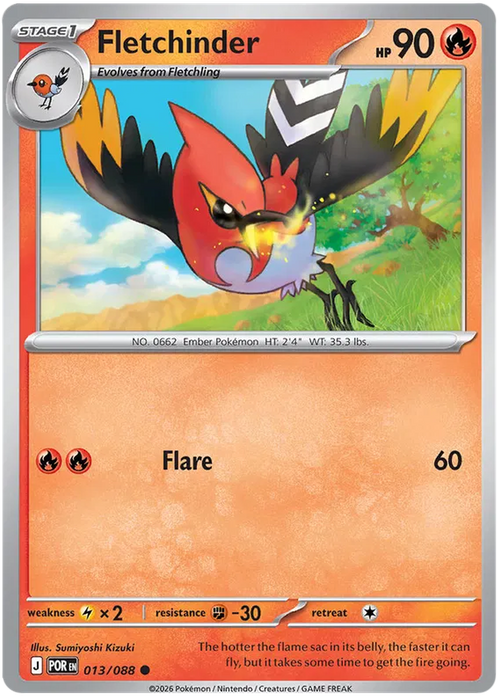 Fletchinder 013/088 Pokemon Card (Mega Evolution Perfect Order)