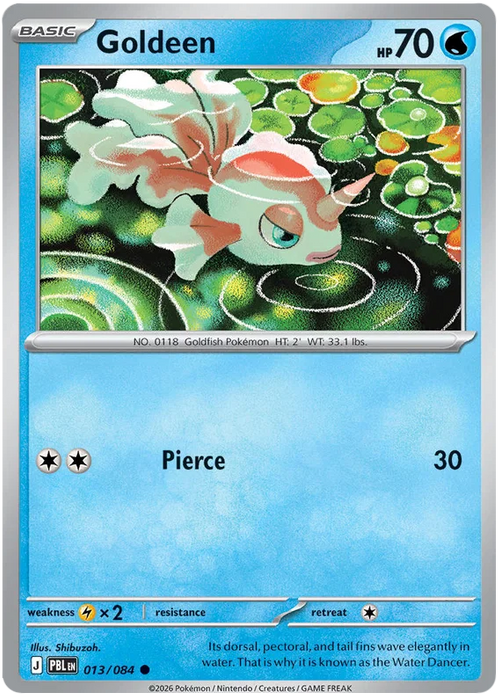 Goldeen 013/084 Common Pokemon Card (Mega Evolution Pitch Black)