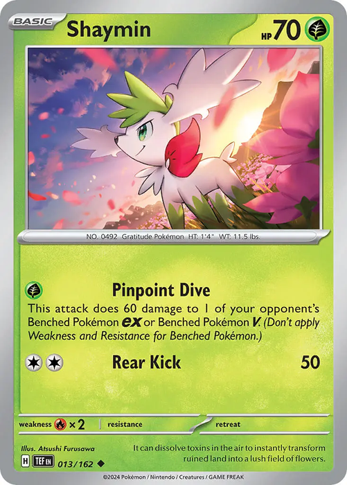 Shaymin 013/162 Uncommon Reverse Holo Pokemon Card (SV Temporal Forces)