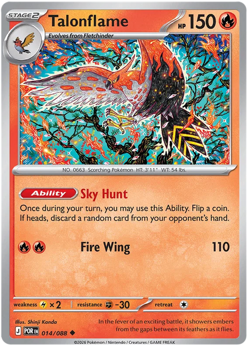 Talonflame 014/088 Pokemon Card (Mega Evolution Perfect Order)